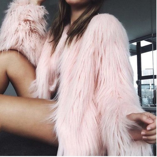 Women's Plus-size Faux Fur Coat